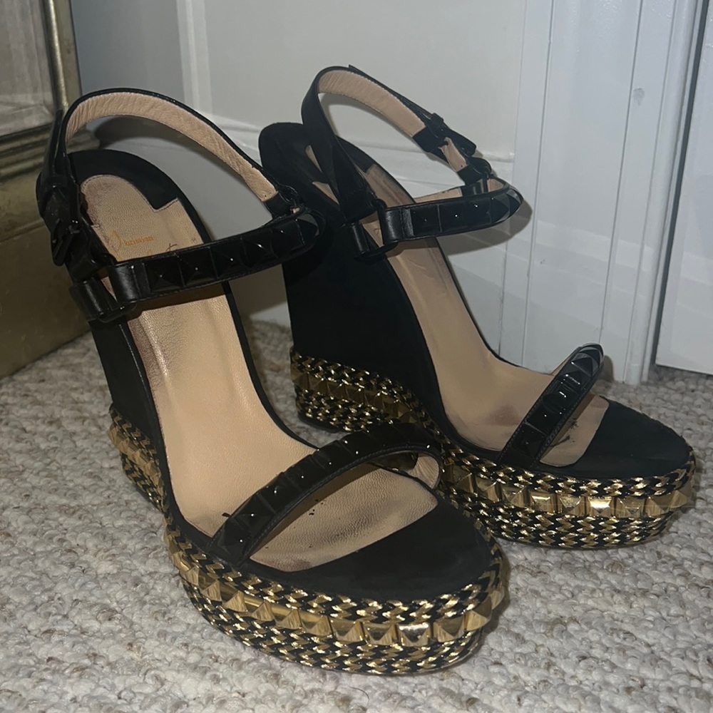 Christian Louboutin Pyraclou Studded Wedges